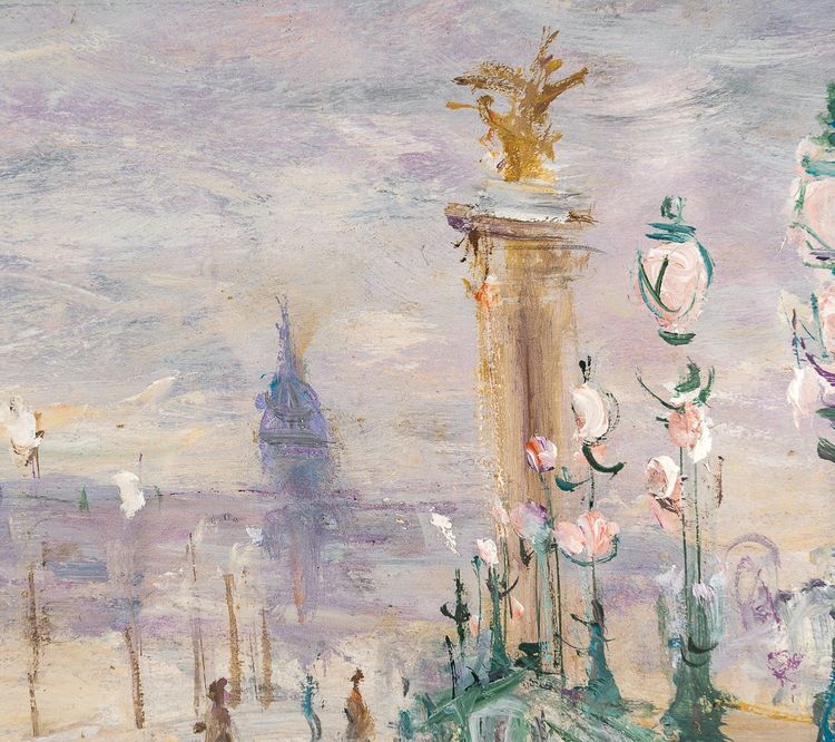 Serge Belloni (1925-2005) - Die Alexander-III-Brücke Öl auf Leinwand um 1980