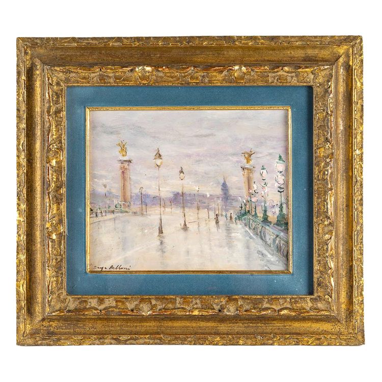 Serge Belloni (1925-2005) - Die Alexander-III-Brücke Öl auf Leinwand um 1980