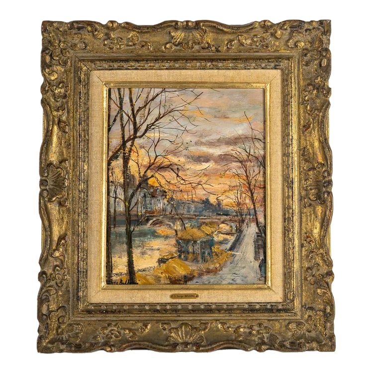 Serge Belloni (1925-2005) - Paris Das Herbstlicht auf der Ile Saint-Louis Öl auf Leinwand