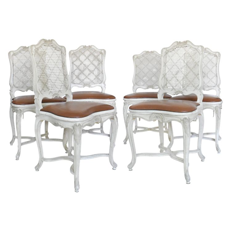 Suite of 6 Regency-style caned chairs