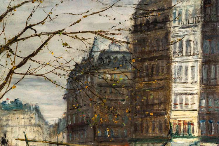 Serge Belloni (1925-2005) - La Marchande de Fleurs, chez Jeannette huile sur toile vers 1961