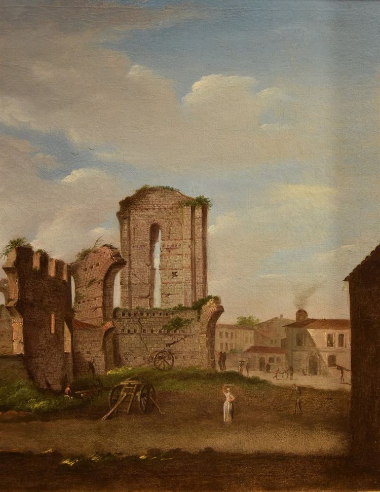Giacomo Van Lint (Rome 1723 - 1790), Vue sur le Forum Romain