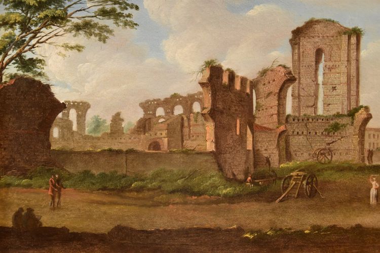 Giacomo Van Lint (Rome 1723 - 1790), Vue sur le Forum Romain