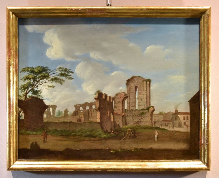 Giacomo Van Lint (Rome 1723 - 1790), Vue sur le Forum Romain