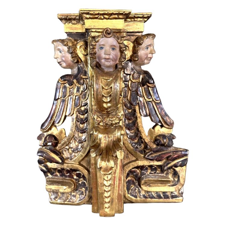 Architectural element of a carved wooden altarpiece - 18th century