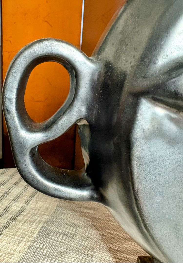 Vase-sculpture by Jean Marais - Stylized face in the style of an ancient god or tribal mask