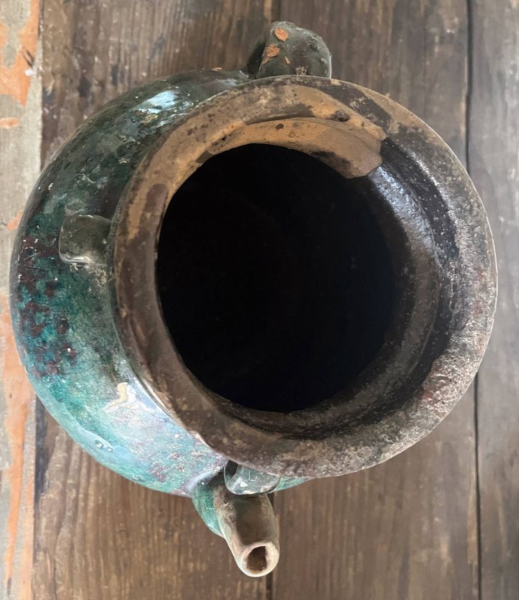 Jarre Chine Grès émaillé Martaban Pot à alcool ou vin XVIII°/XIX° siècle