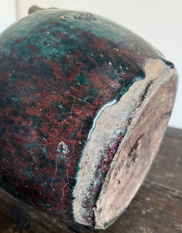 Jarre Chine Grès émaillé Martaban Pot à alcool ou vin XVIII°/XIX° siècle