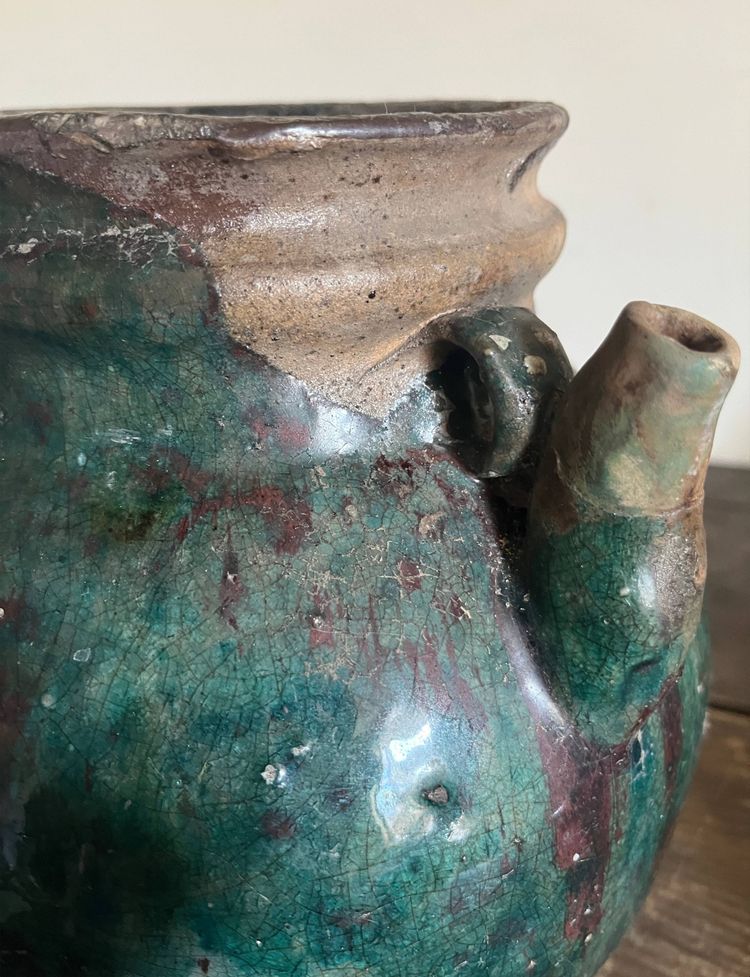 Jarre Chine Grès émaillé Martaban Pot à alcool ou vin XVIII°/XIX° siècle