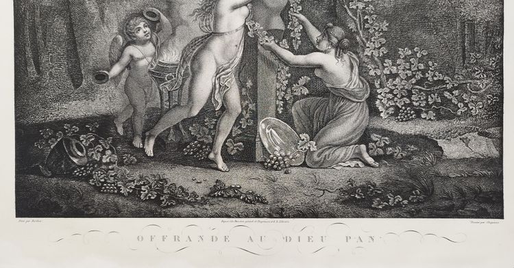Etching Mythological Engraving God Pan 19th Erotica Curiosa Old Print 