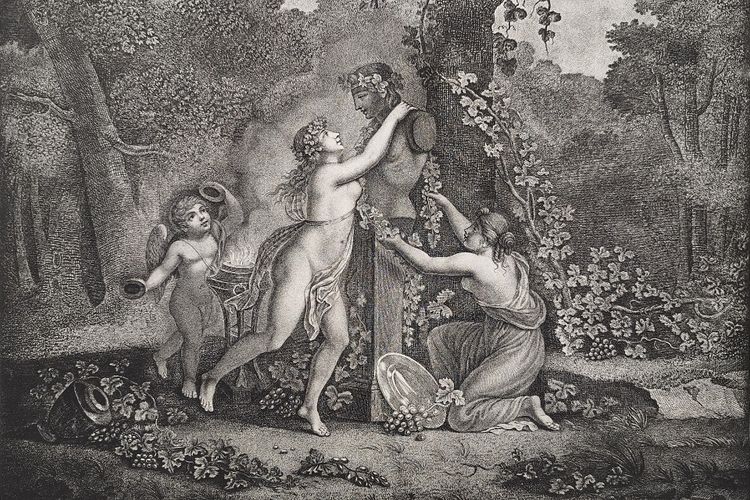 Etching Mythological Engraving God Pan 19th Erotica Curiosa Old Print 
