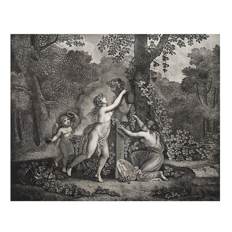 Etching Mythological Engraving God Pan 19th Erotica Curiosa Old Print 