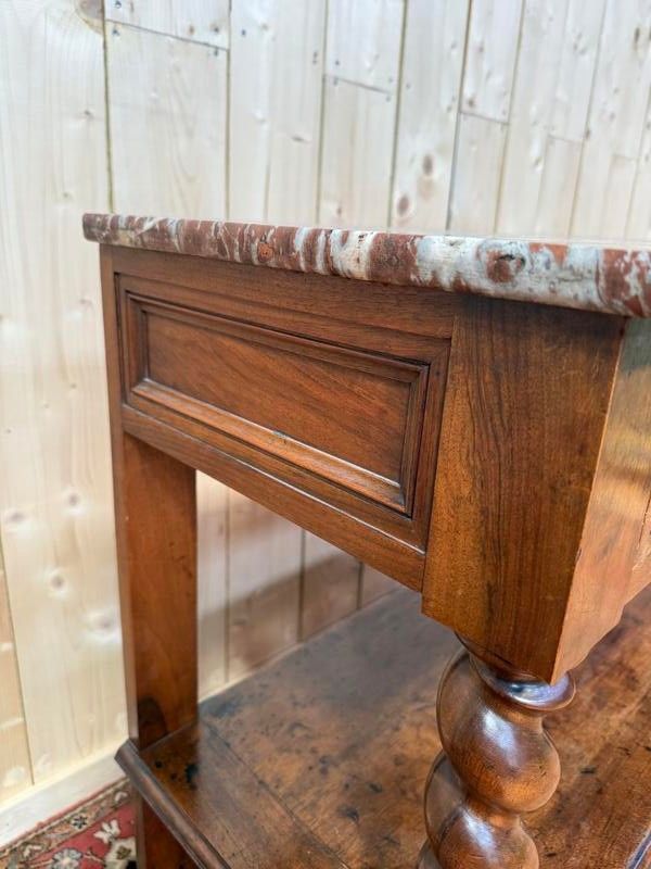 Console - Louis XIII Style Service Marble Cherry