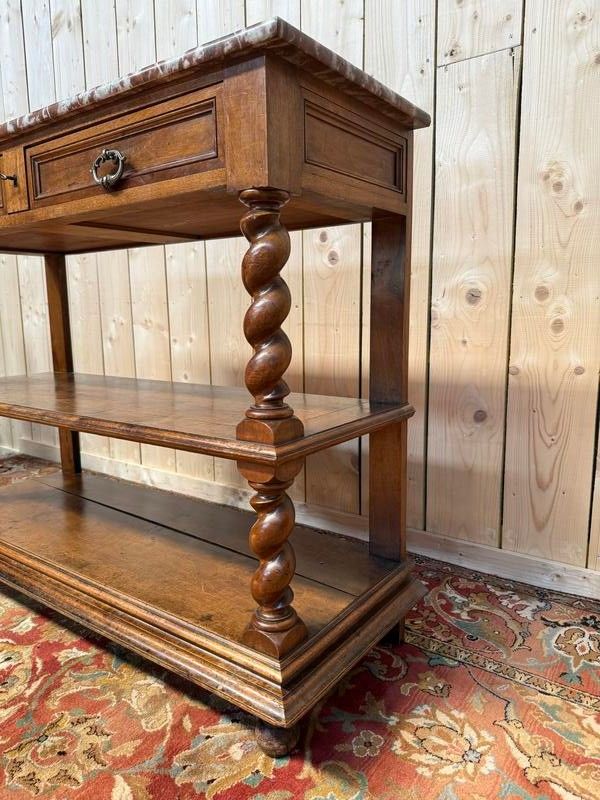 Console - Louis XIII Style Service Marble Cherry
