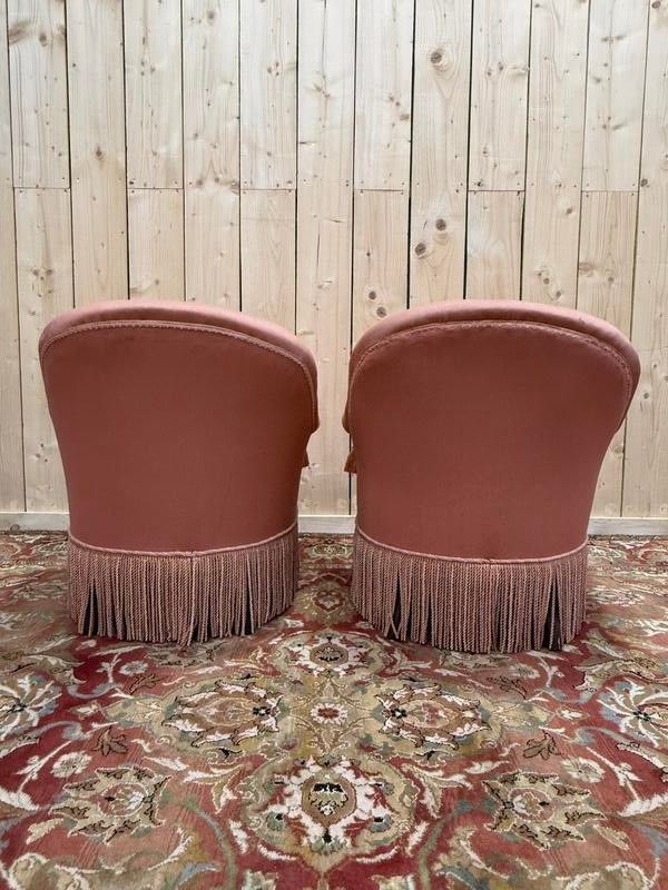 Paire de fauteuils crapaud de style Napoléon III