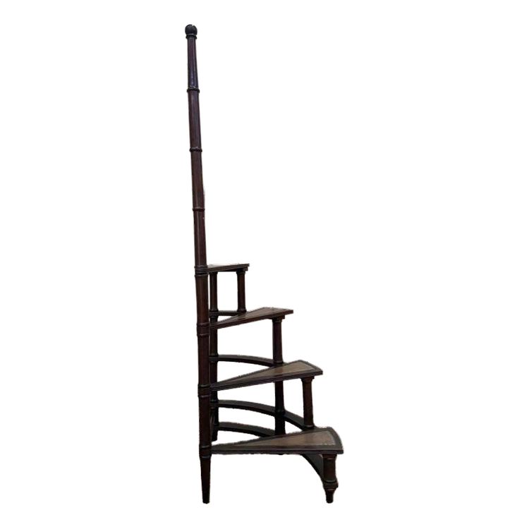 Treppe - englische Bibliothek Escabeau in Mahagoni und Leder