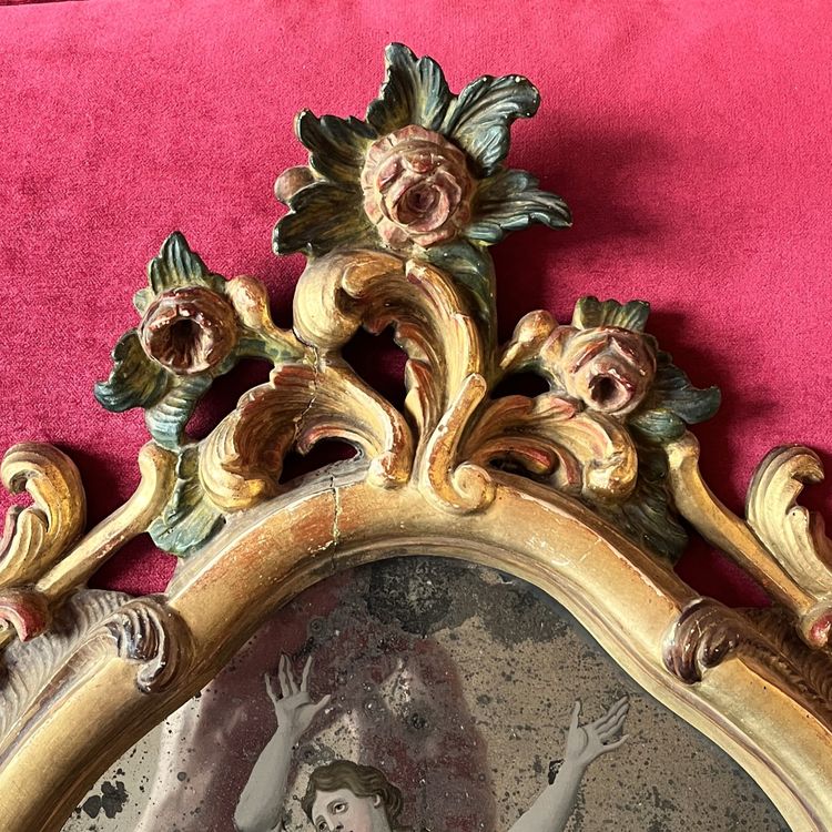 Rare painted mirror, Venice, 18th century