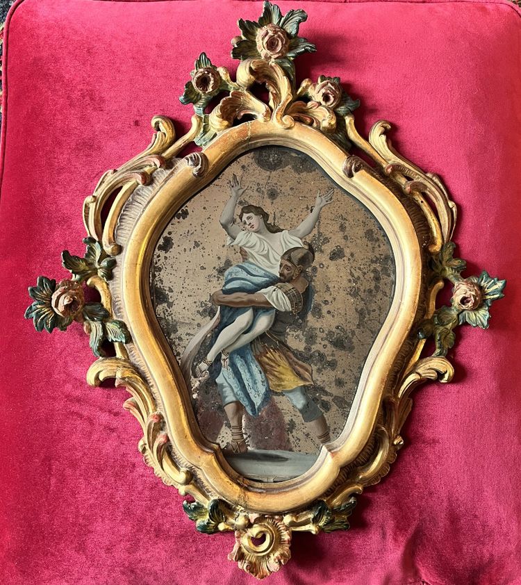 Rare painted mirror, Venice, 18th century