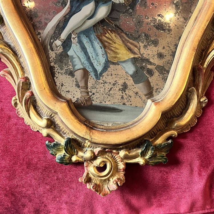 Rare painted mirror, Venice, 18th century