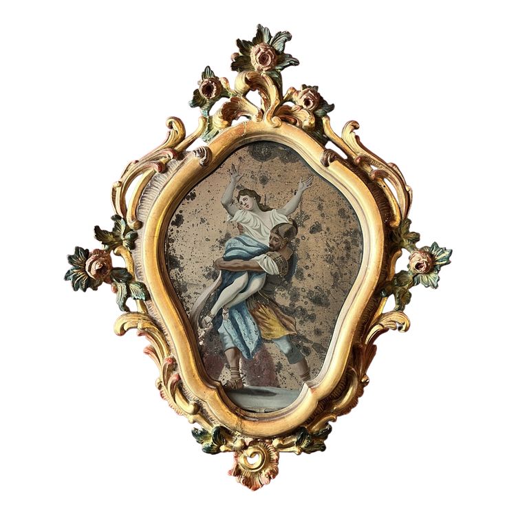 Rare painted mirror, Venice, 18th century