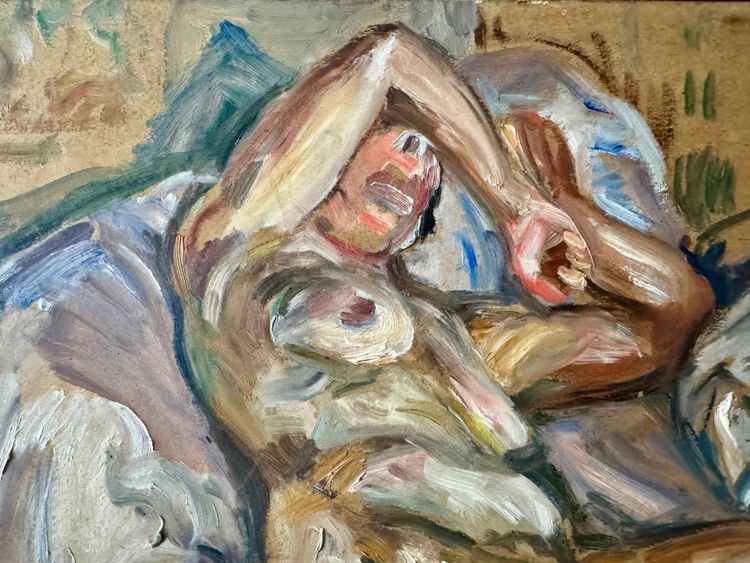 Femme endormie par Henri Duringer, peintre breton .
