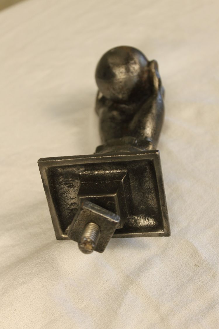 Batacchio per porta in ghisa massiccia a forma di mano, completo, XIX secolo