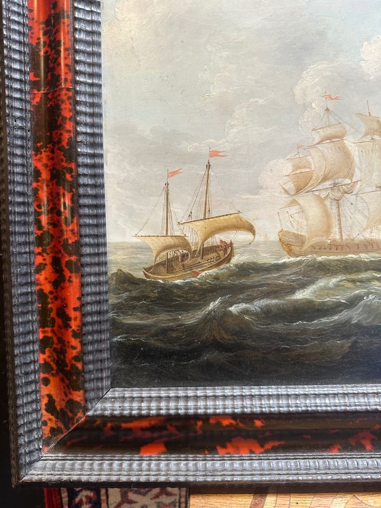 Marine painting signed W. Vitringa - Dutch school from the early 18th century