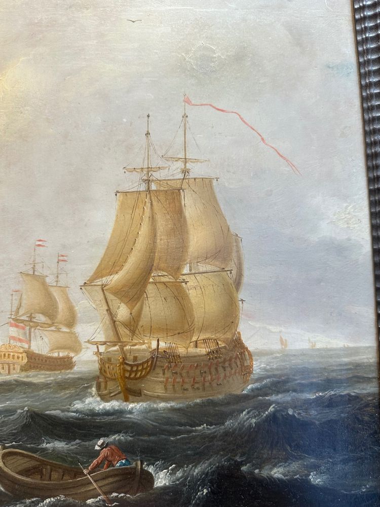Marine painting signed W. Vitringa - Dutch school from the early 18th century