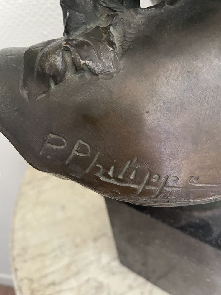 Épreuve en bronze représentant le jeune Bacchus signé P. Philippe 