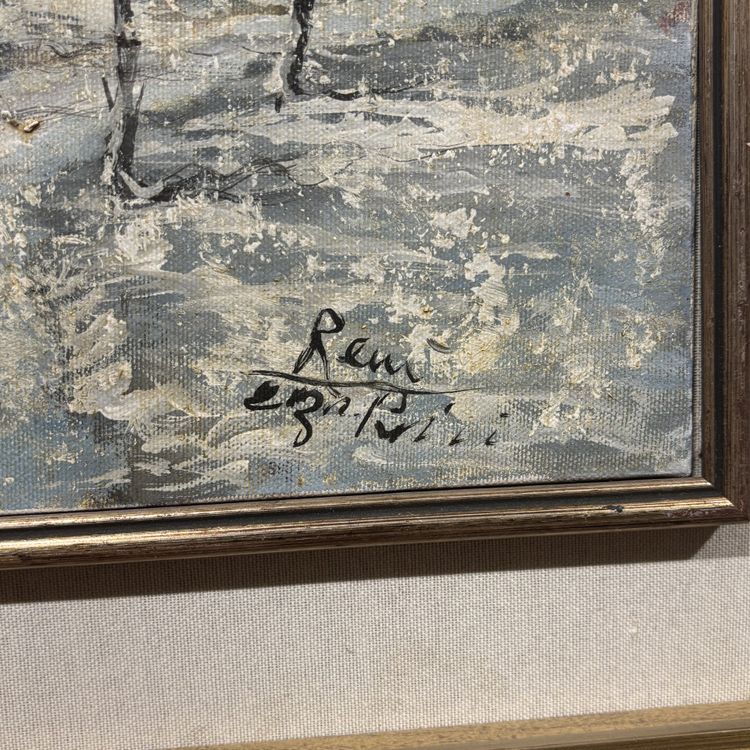 Schneefall, Ölgemälde auf Leinwand