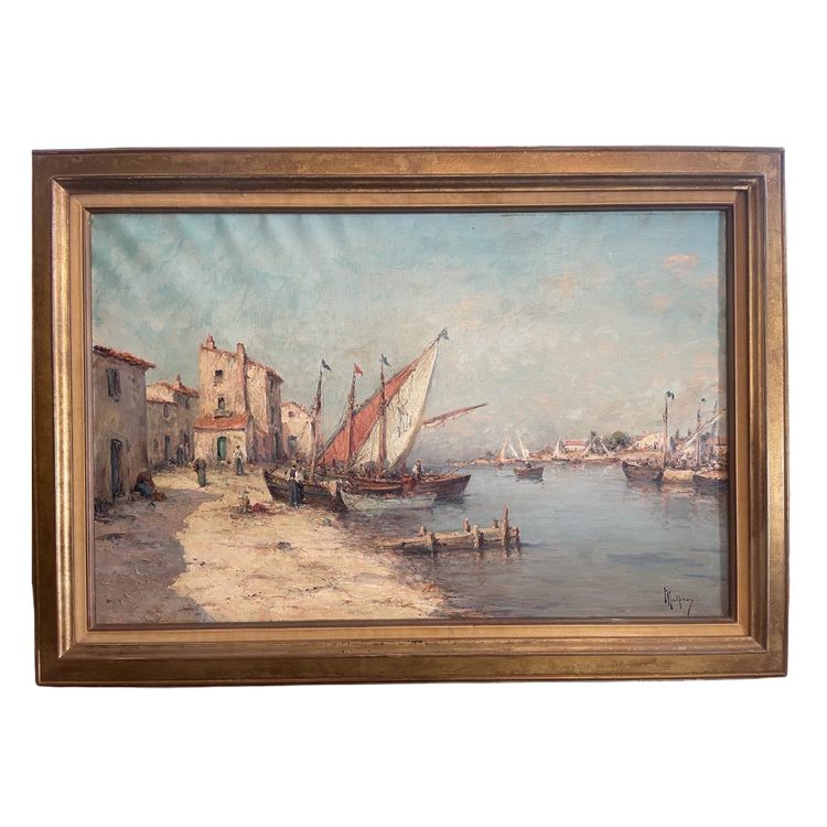 Oil on canvas depicting a lively Provençal landscape signed Malfroy