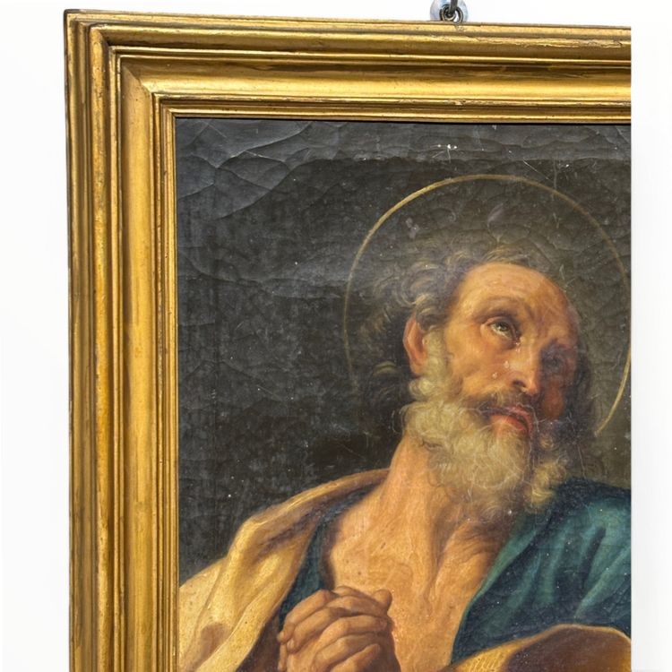 Peinture ancienne Repentir de saint Pierre XIXe siècle