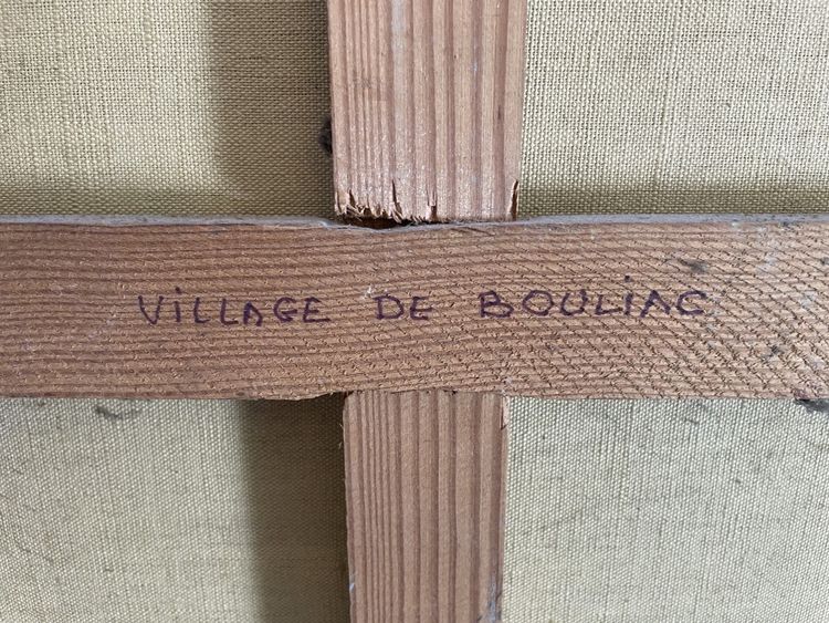 Oil on canvas representing the village of Bouillac in Gironde signed Y. Dubos