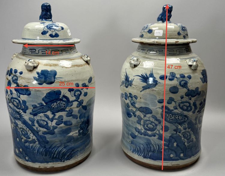 Pair of covered pots, ancient Chinese ceramics