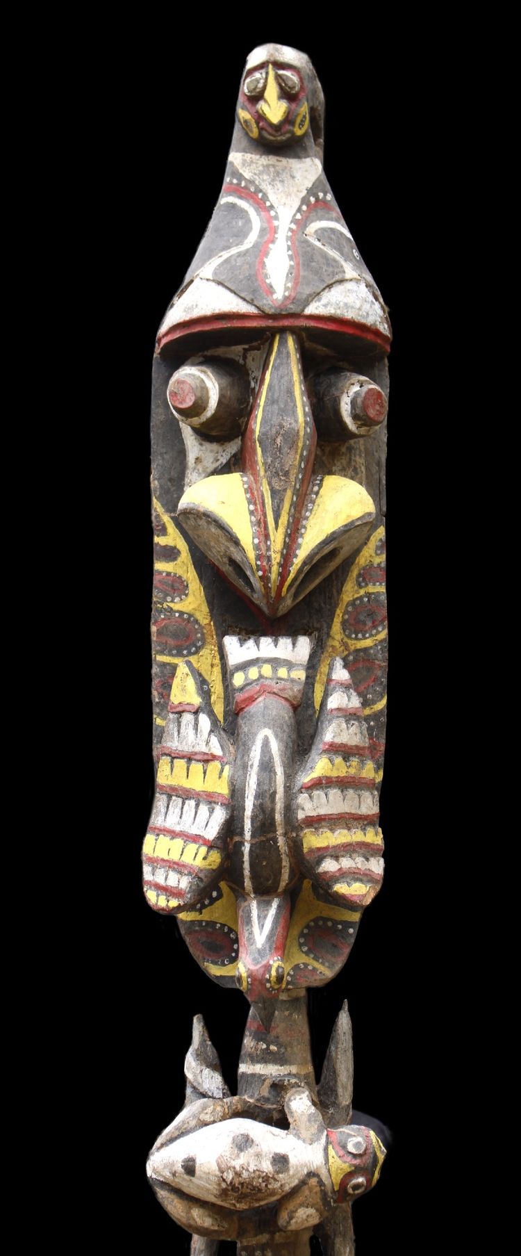 Poteau de case, totem, art océanien, art tribal, Océanie, Papouasie Nouvelle Guinée, 257 cm
