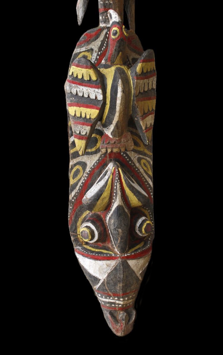 Poteau de case, totem, art océanien, art tribal, Océanie, Papouasie Nouvelle Guinée, 257 cm