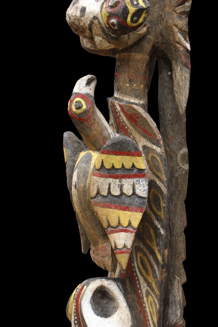 Poteau de case, totem, art océanien, art tribal, Océanie, Papouasie Nouvelle Guinée, 257 cm