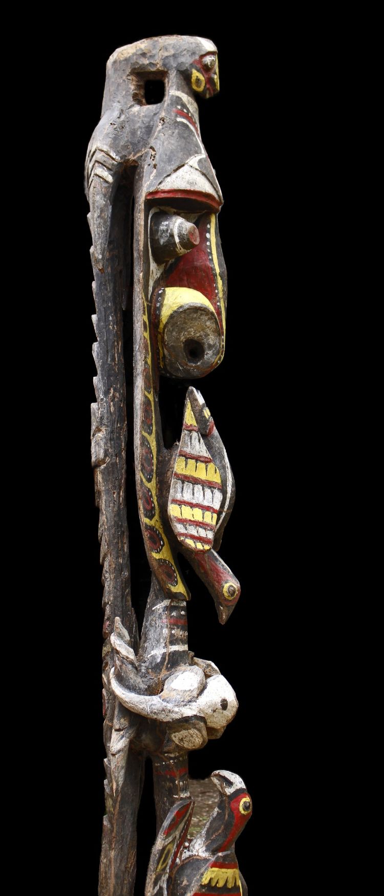Poteau de case, totem, art océanien, art tribal, Océanie, Papouasie Nouvelle Guinée, 257 cm