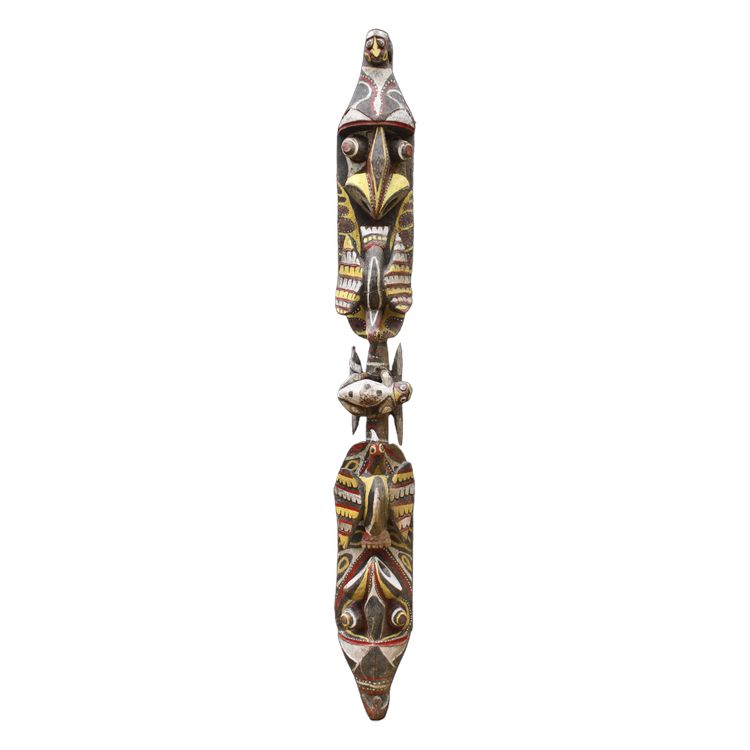 Poteau de case, totem, art océanien, art tribal, Océanie, Papouasie Nouvelle Guinée, 257 cm