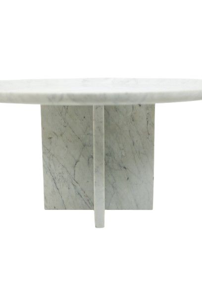Pair of nesting tables in Carrara marble. Contemporary. LS64411609M
