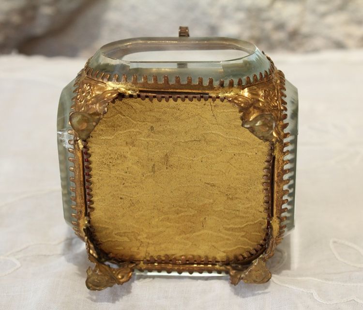 Napoleon III brass and beveled glass jewelry box, late 19th century