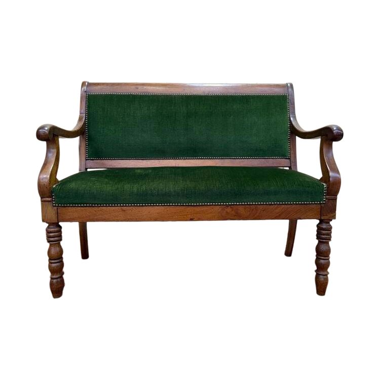 Small sofa - bench from the Restoration period in walnut