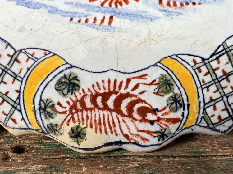 Large Sinceny Earthenware Tray – 18th Century – Chinoiserie & Bird Decor