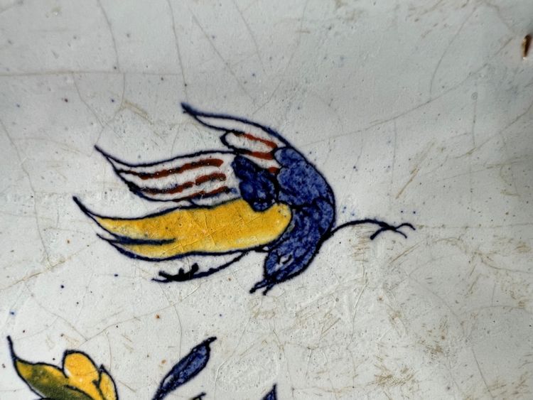 Large Sinceny Earthenware Tray – 18th Century – Chinoiserie & Bird Decor