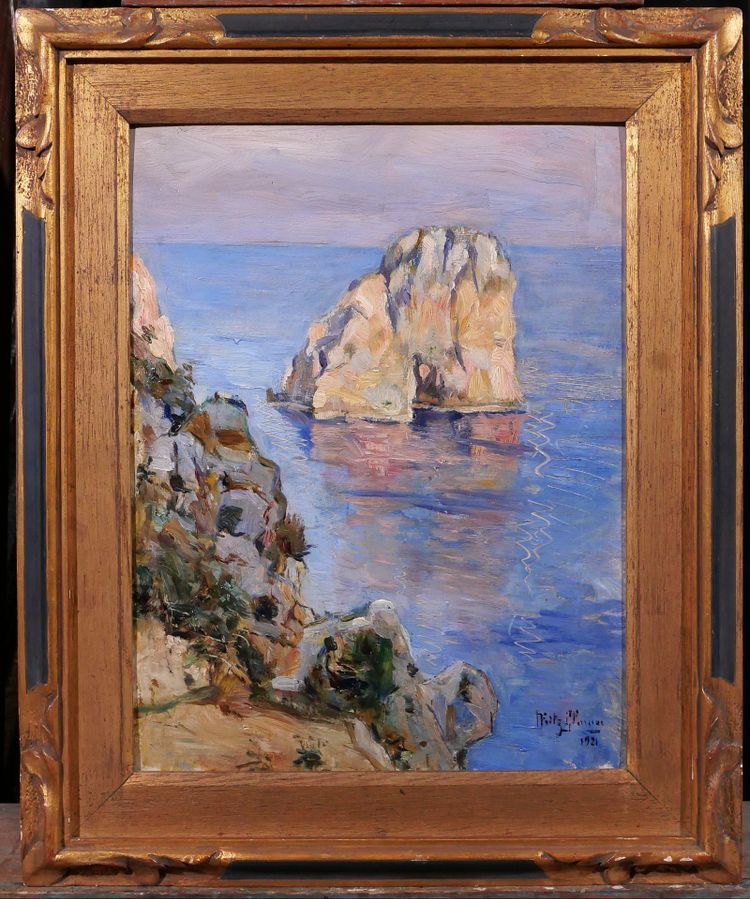 Fritz GLARNER 1899-1972 Italien, Capri, Küstenlandschaft, Gemälde, 1921 Neapel
