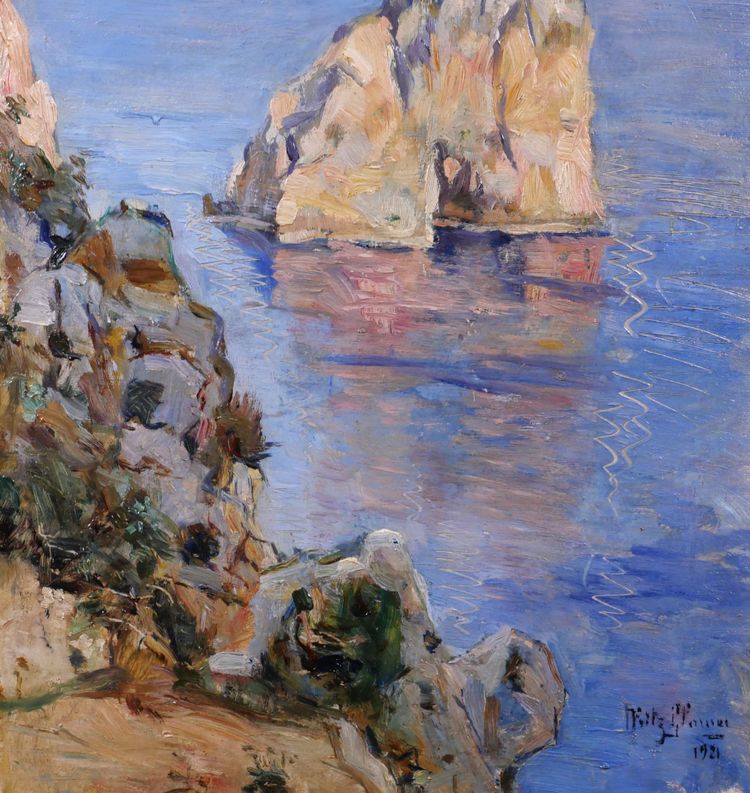 Fritz GLARNER 1899-1972 Italien, Capri, Küstenlandschaft, Gemälde, 1921 Neapel