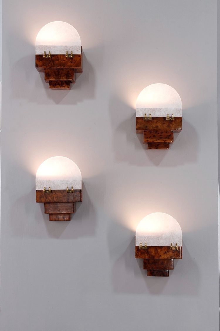 FOUR SMALL ART DECO WALL SCONCES