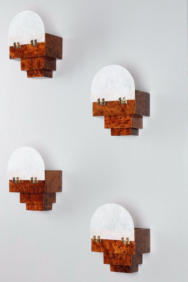 FOUR SMALL ART DECO WALL SCONCES