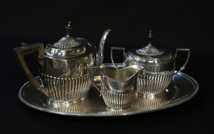Silver-plated tea service English 