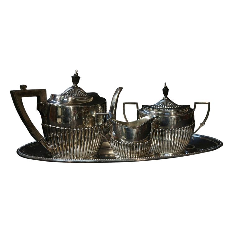 Silver-plated tea service English 